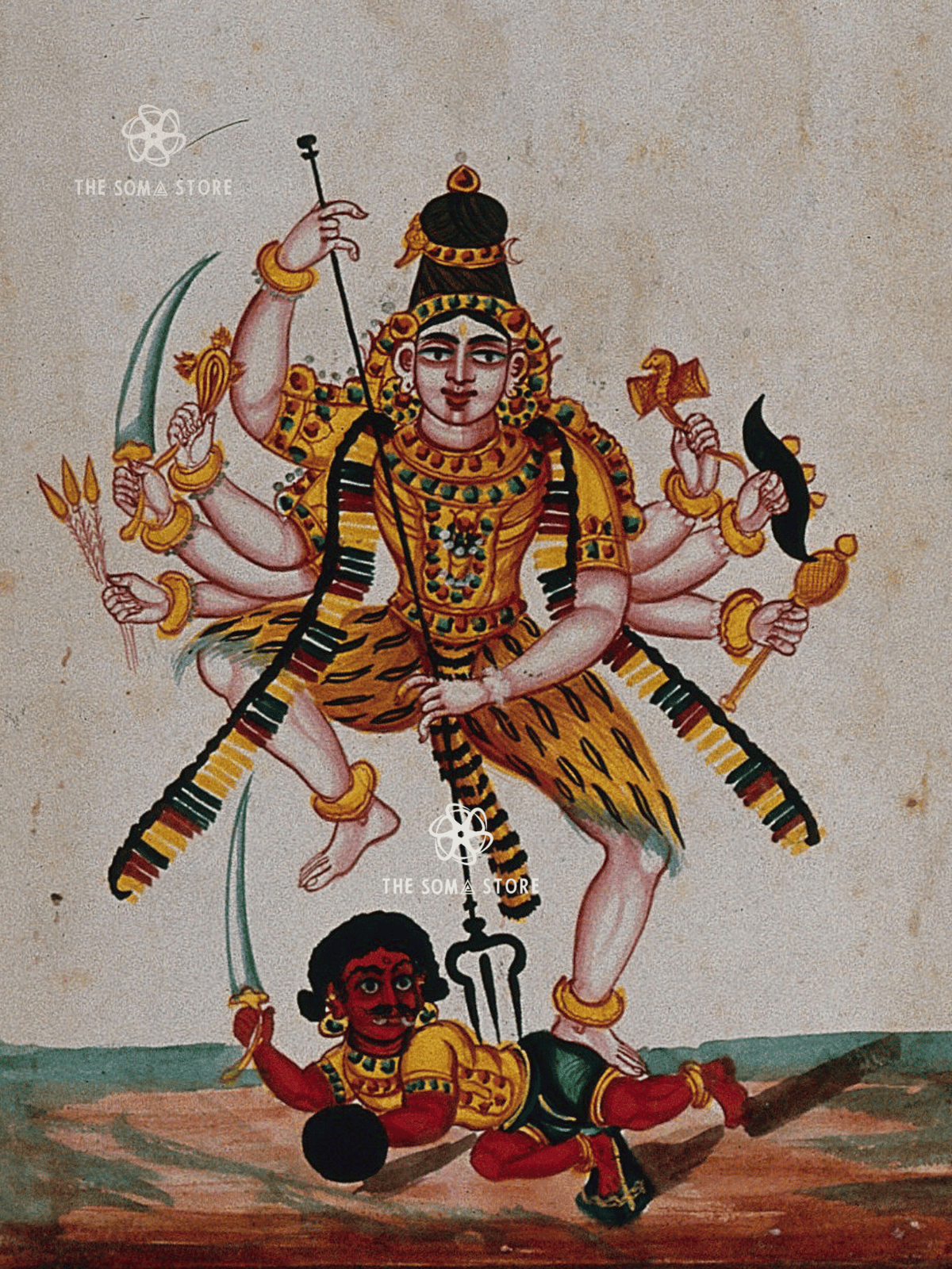Shiva with Eight Arms Slaying a Demon (18 × 24 in Poster)