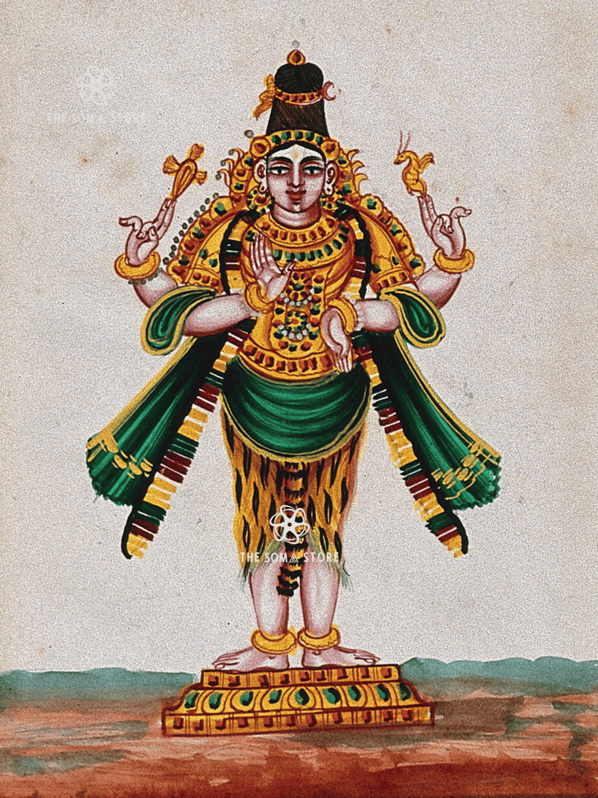 A Four-Armed Image of Lord Shiva (18 × 24 in Poster)