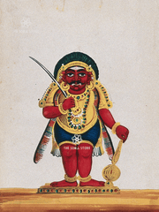 A Red-Skinned Demon with Sword and Mace (18 × 24 in Poster)