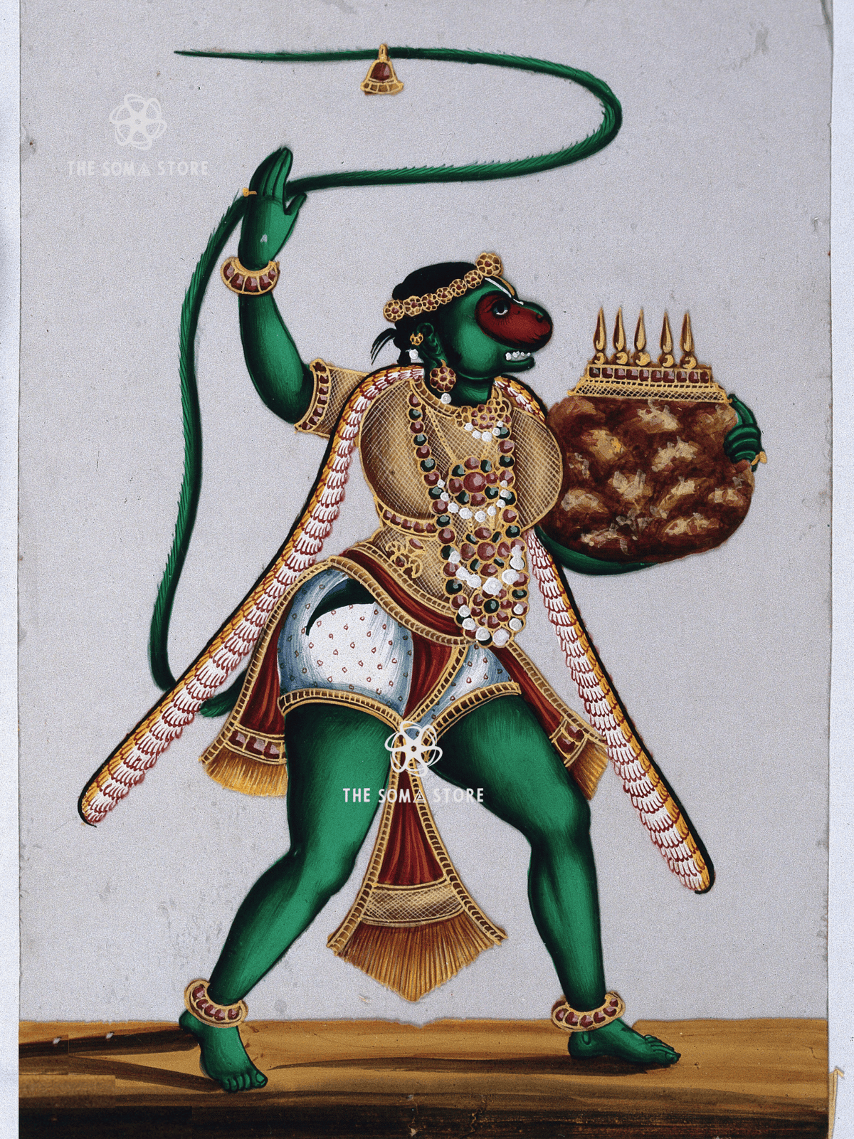 Hanuman Carrying the Mountain of Herbs (18 × 24 in Poster)
