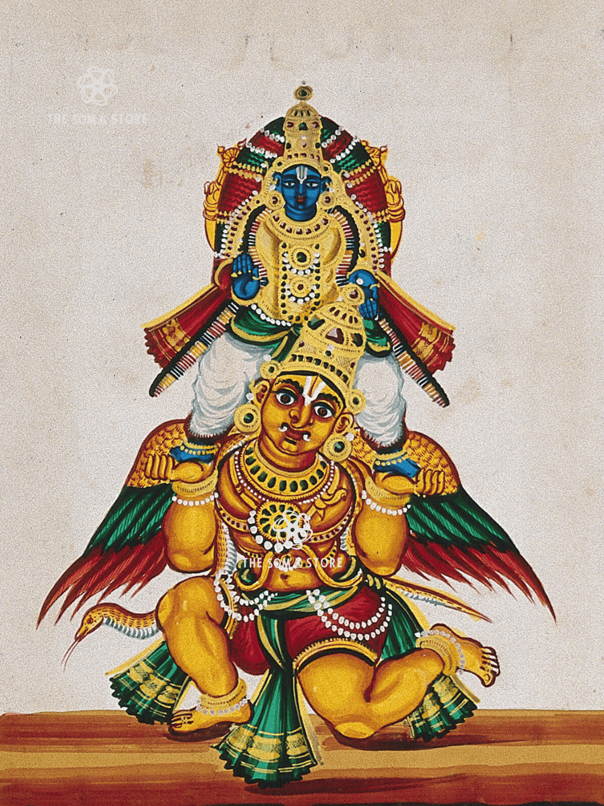 Vishnu Upon Garuda - The Divine Rider & His Eternal Mount (18 × 24 in Poster)
