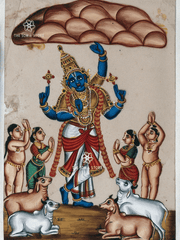 Govardhana Krishna - Lifter of the Sacred Mountain (18 × 24 in Poster)