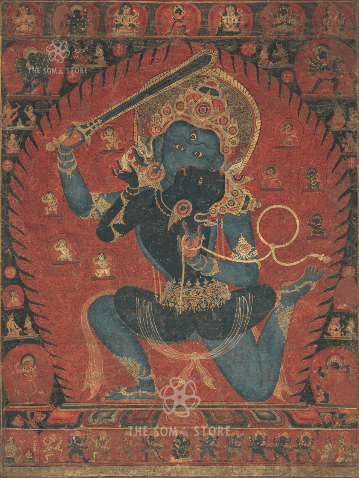 Achala with His Consort Vishvavajri (18X24"inch Poster)