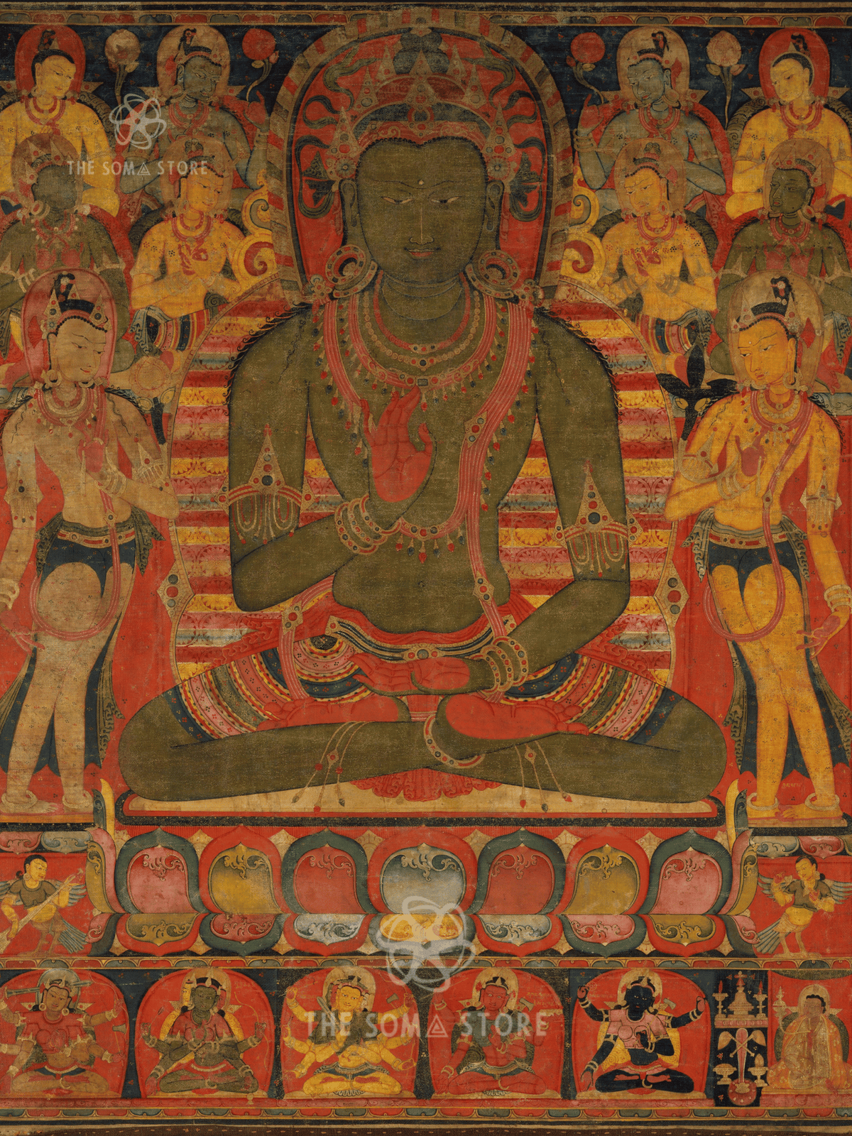 Buddha Amoghasiddhi with Eight Bodhisattvas