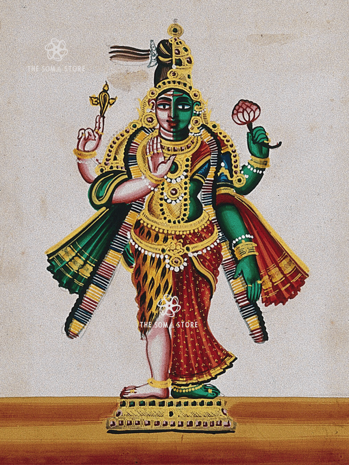 Ardhanarishwara - The Eternal Union of Shiva & Shakti (18 × 24 in Poster)