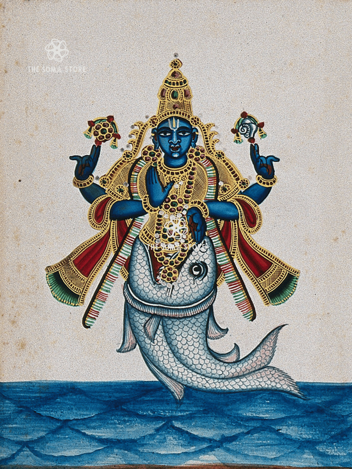 Matsya - The First Avatar, Preserver of Cosmic Knowledge (18 × 24 in Poster)