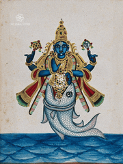 Matsya - The First Avatar, Preserver of Cosmic Knowledge (18 × 24 in Poster)