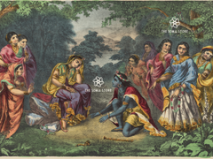 Manbhajan - Krishna Appeasing Radha (18 × 24 in Poster)