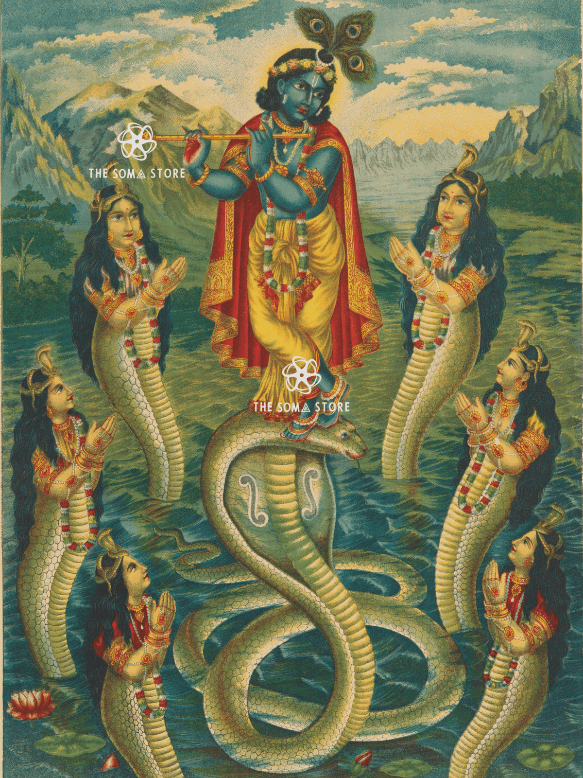 Krishna Subduing Kaliya - Triumph of Dharma (18 × 24 in Poster)