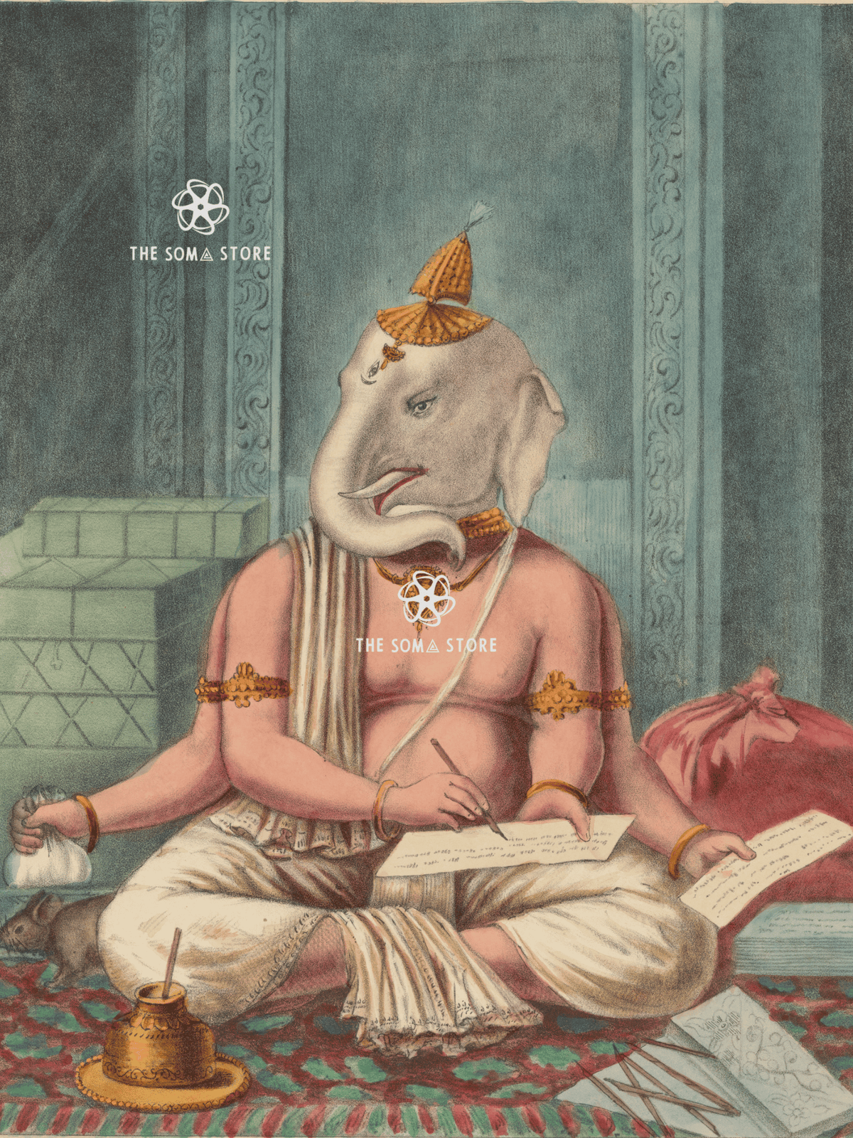 Shri Shri Ganesh - Transcriber of the Mahabharata (18 × 24 in Poster)
