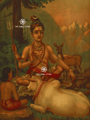 Shankar as Dakshinamurthy - Raja Ravi Varma Puranic Painting (18 × 24 in Poster)