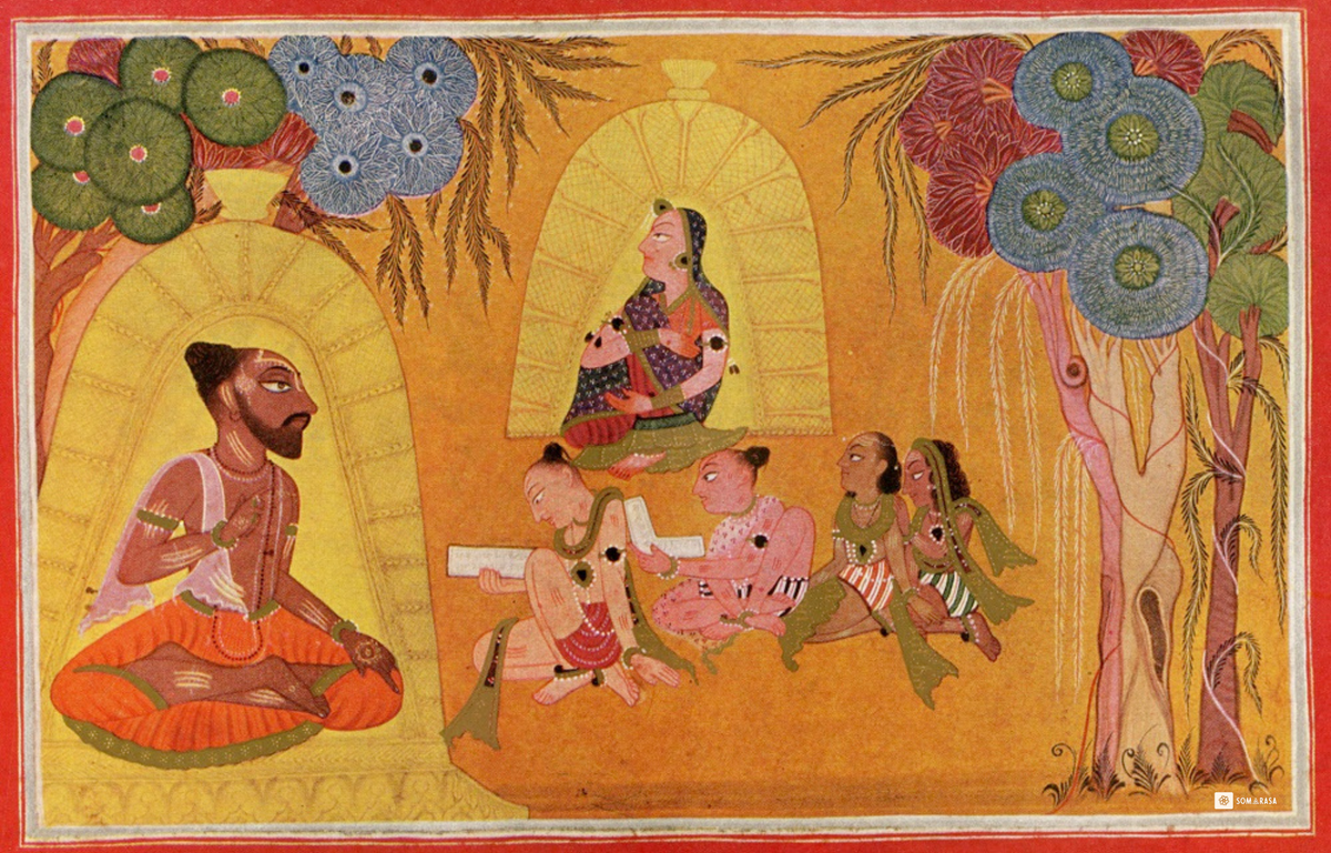 Sita, Lava, and Kusha in Valmiki's Hermitage (16x24 Poster)