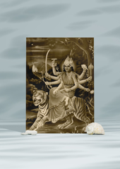 Durga Simhavahini – The Divine Warrior Goddess (A3 Vintage Poster)