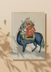 Shiv and Parvati on Nandi – Kalighat Painting Reprint (A3 Poster)