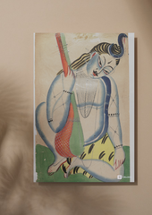 Shiva with Veena – Kalighat Painting Reprint (A3 Poster)