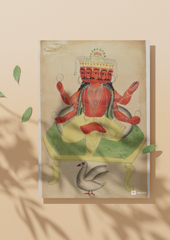 Brahma on Hamsa – Kalighat Painting Reprint (A3 Poster)