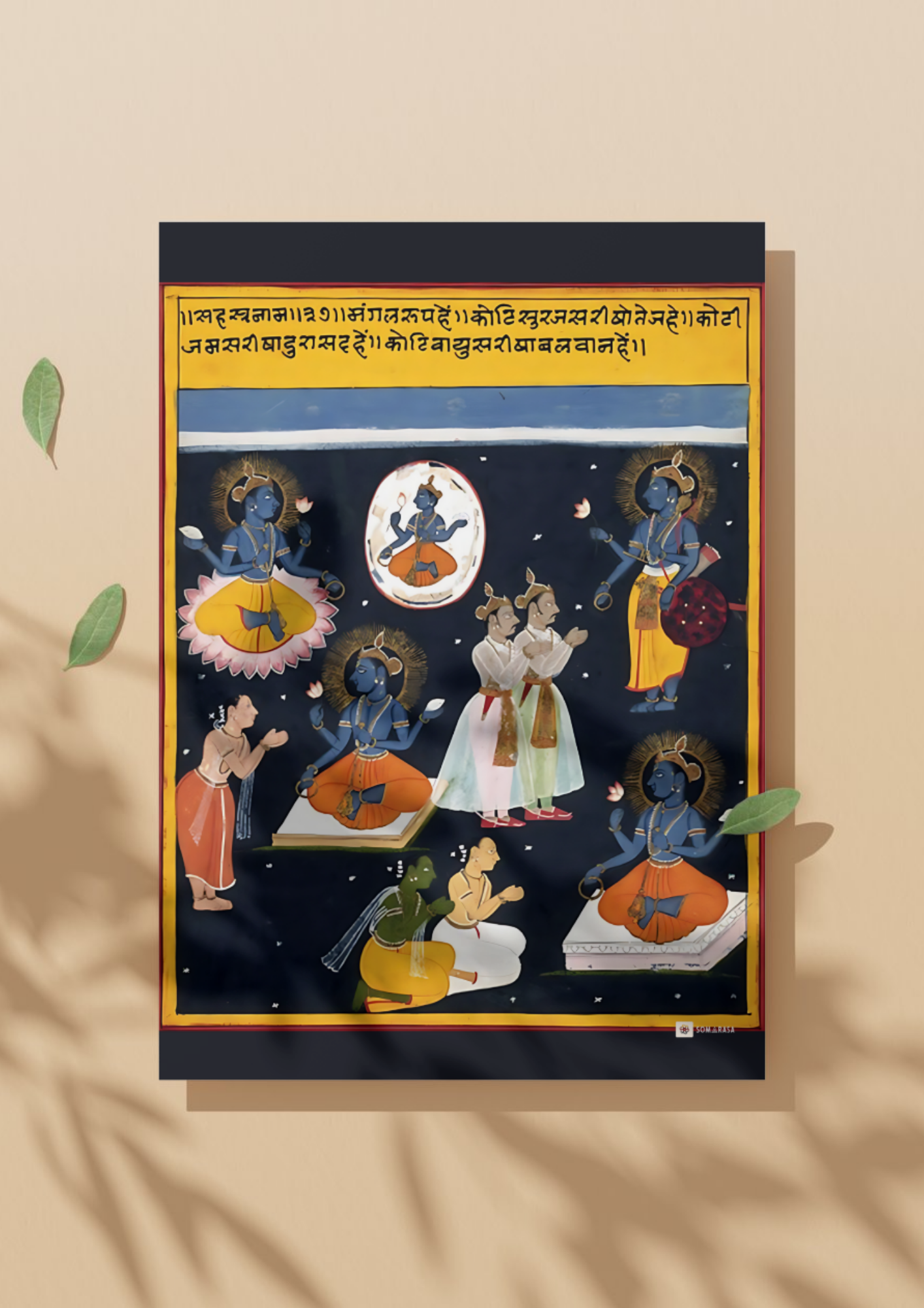 Vishnu Sahasranama Manuscript – Five Forms Worshipped (A3 Poster)