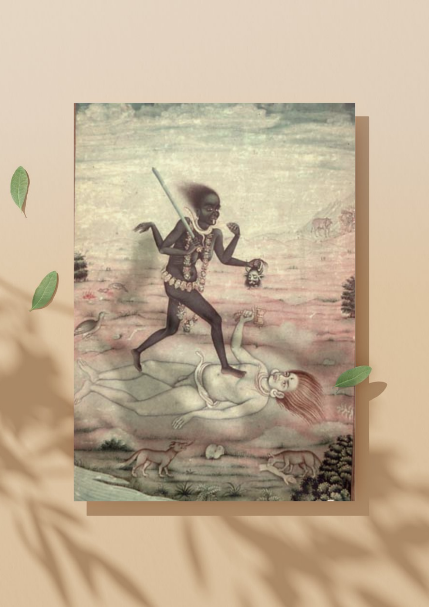 Kali Standing Over Shiva – Death and Awakening (16x24 Poster)