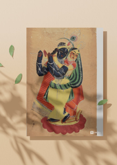 Radha Krishna – Kalighat Painting Reprint (A3 Poster)