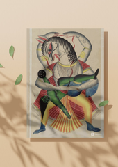 Narasimha Avatar – Kalighat Painting Reprint (A3 Poster)