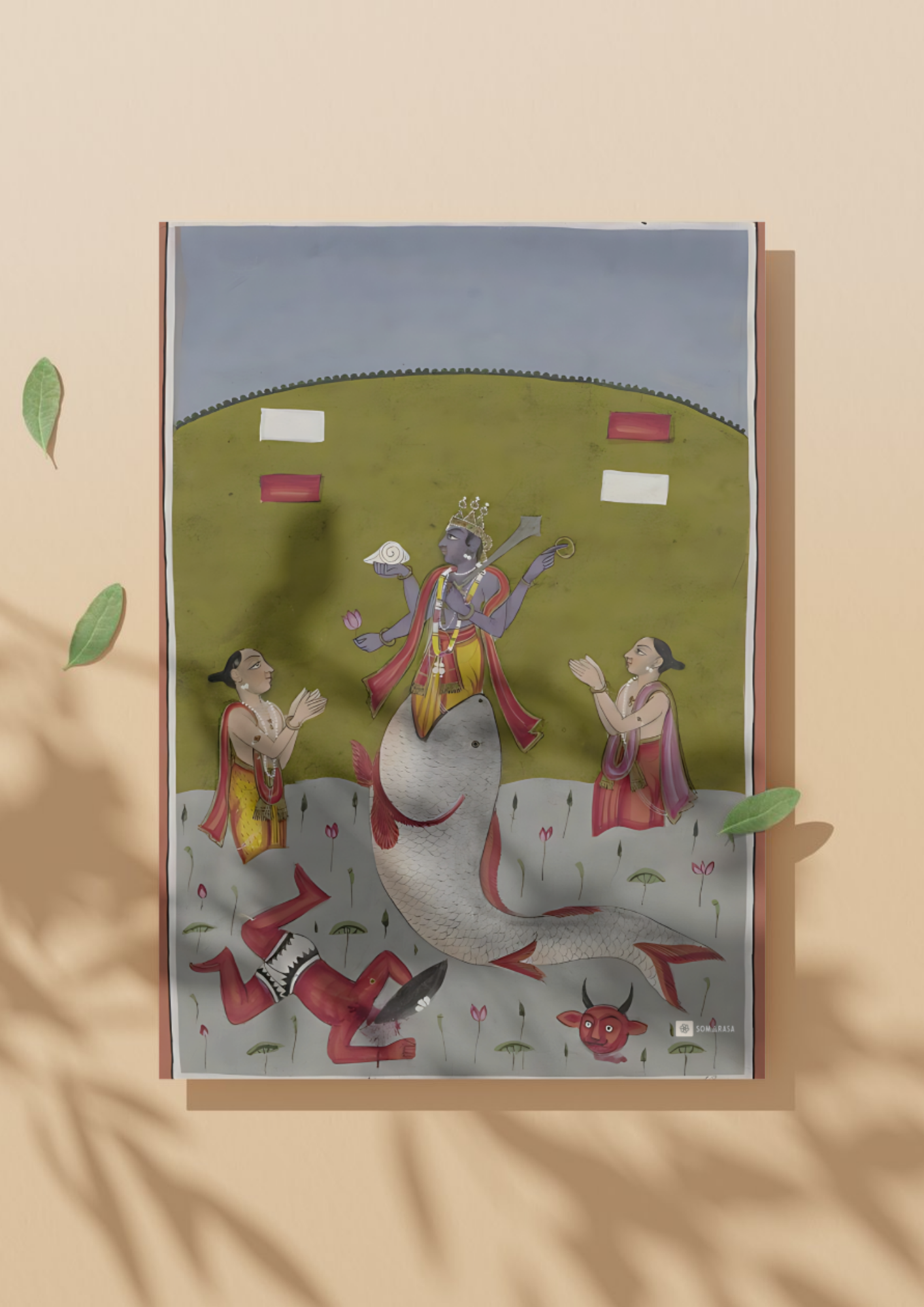 Vishnu Rising from the Matsya Avatar (A3 Poster)