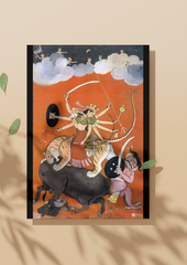Durga Slaying Mahishasura – Triumph of Divine Power (A3 Poster)