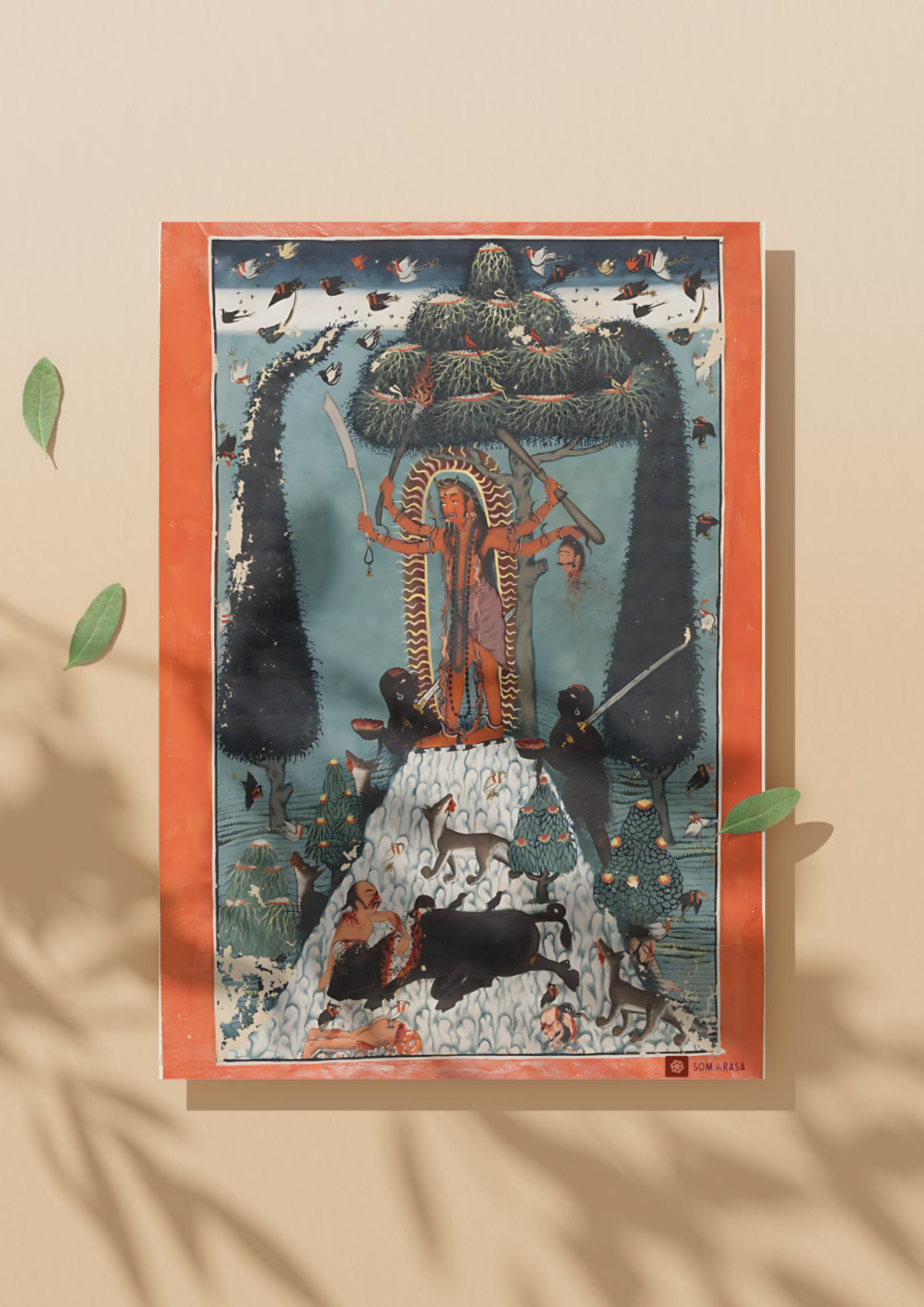 The Goddess Kali Standing on a Mountaintop (A3 Poster)