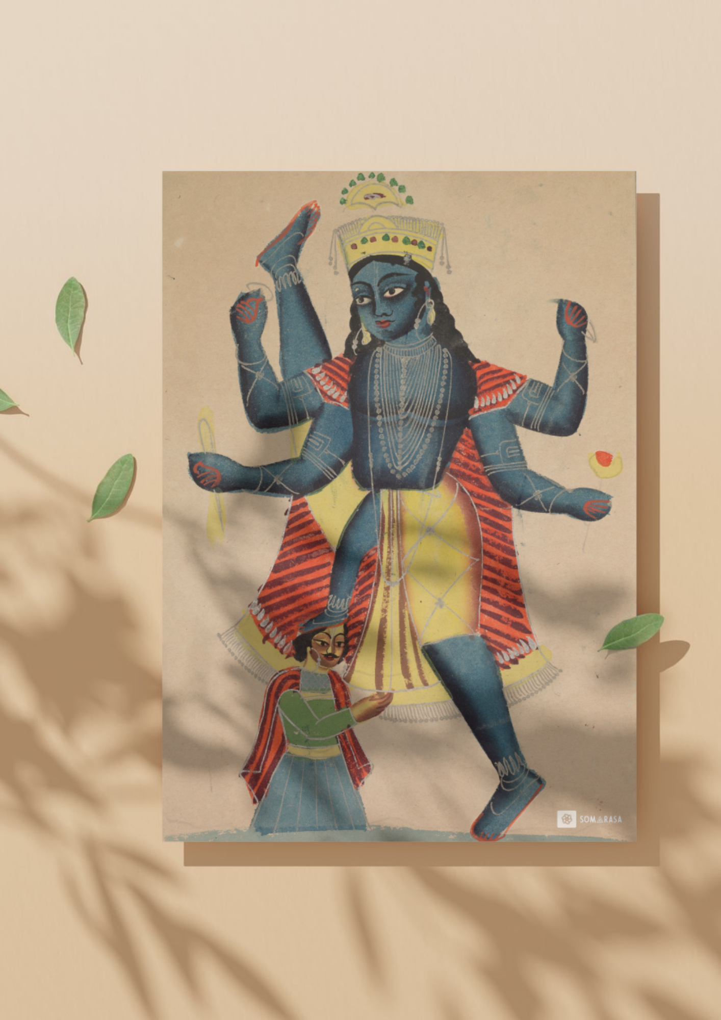 Trivikrampada (Vamana Avatar of Vishnu) – Kalighat Painting Reprint (A3 Poster)