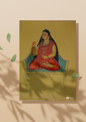 Bhubaneshwari – Kalighat Painting Reprint (A3 Poster)