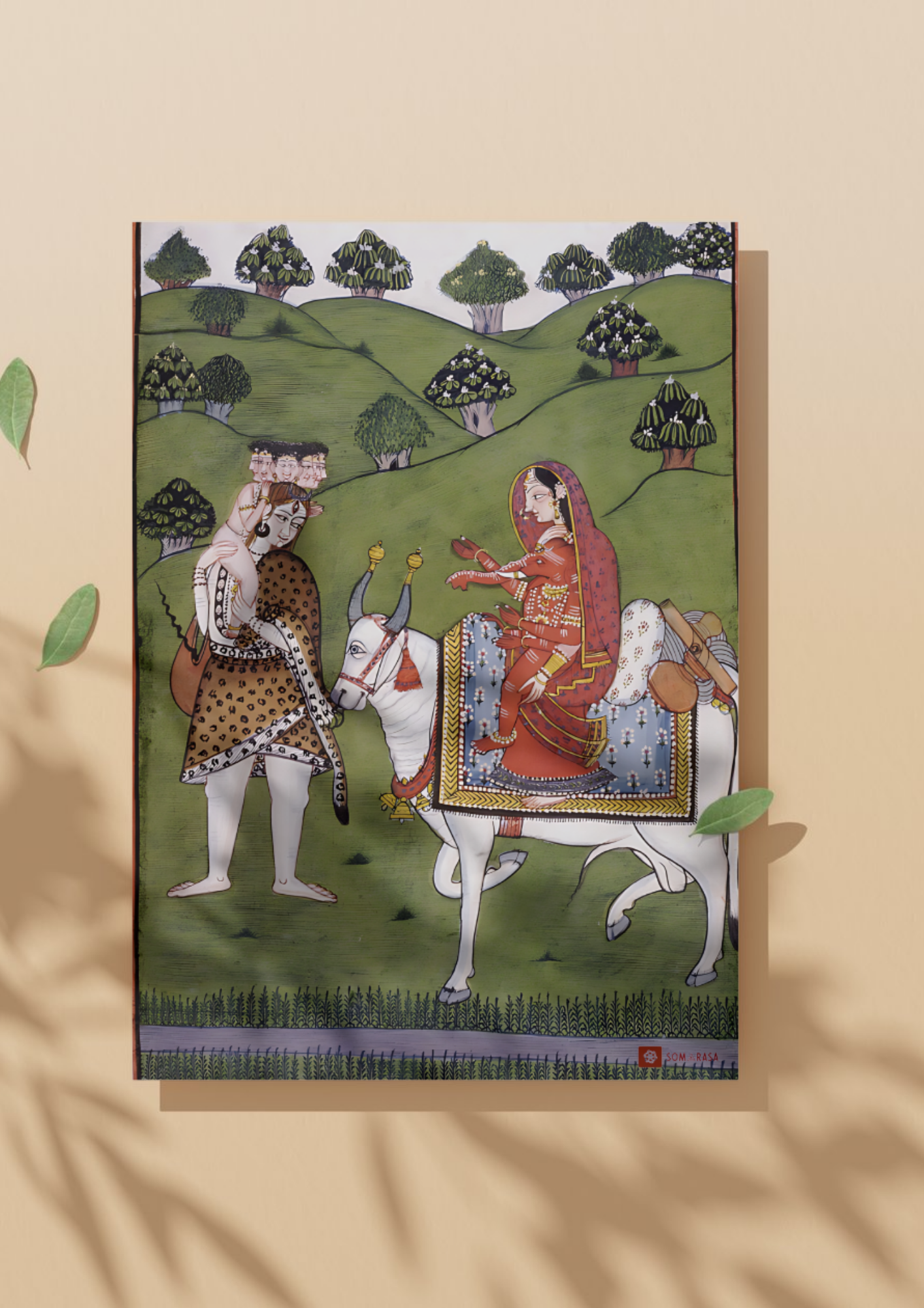 Shiva-Parvati with Ganesha – Sacred Family Harmony (A3 Poster)