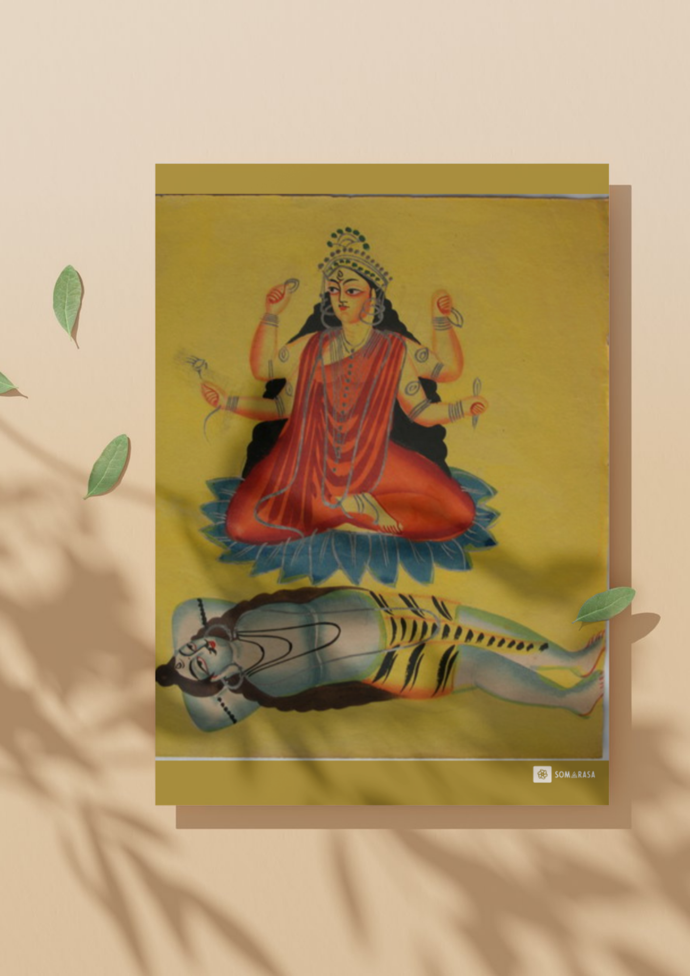 Rajrajeshwari – Kalighat Painting Reprint (A3 Poster)