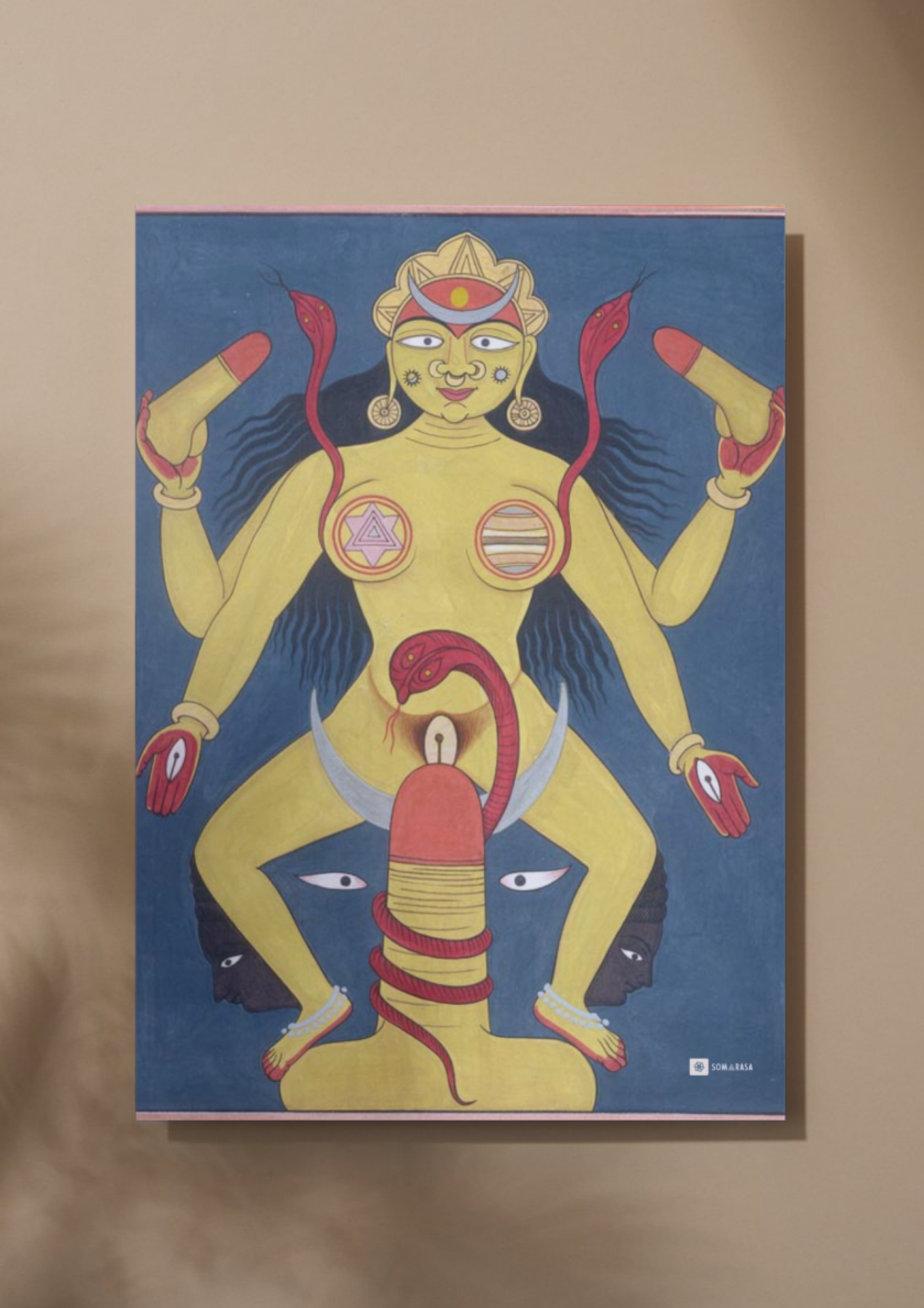 Tantric Union – Shakti on Shiva Lingam (A3 Poster)