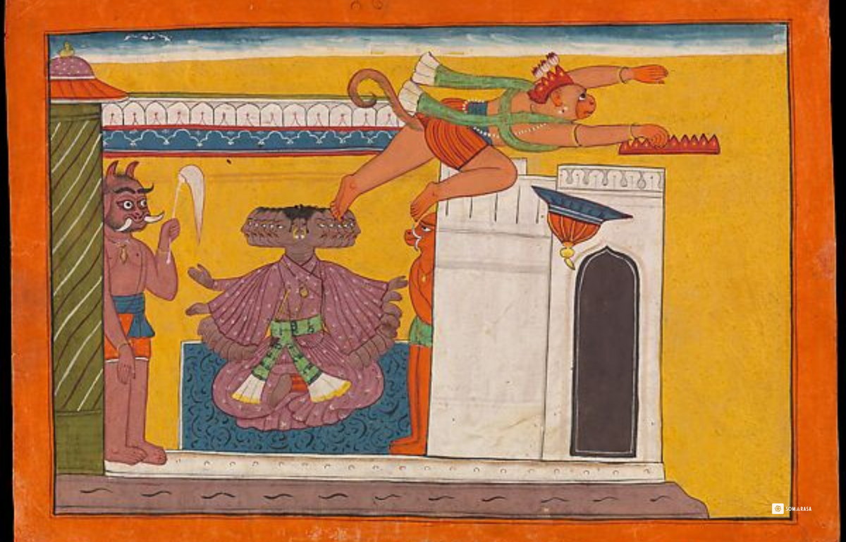 Angada Steals Ravana's Crown - Shangri Ramayana (16x24 Poster)