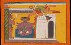 Angada Steals Ravana's Crown - Shangri Ramayana (16x24 Poster)