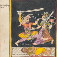 The Duel with Nishumbha – The Goddess vs. the Demon King (14×14 Poster)
