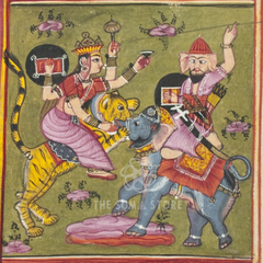 Durga's Triumph – The Battle with Mahishasura's Army (14×14 Poster)