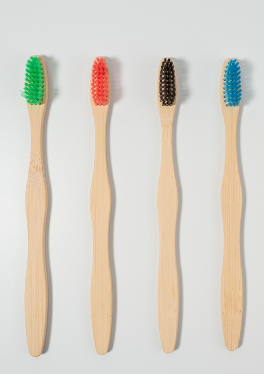 Bamboo Toothbrush with S-Curve Handle Set of 2