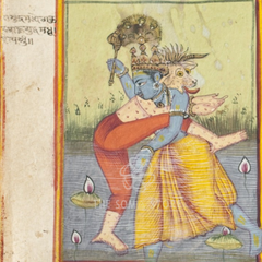 Vishnu's Cosmic Dance with the Demon (14×14 Poster)