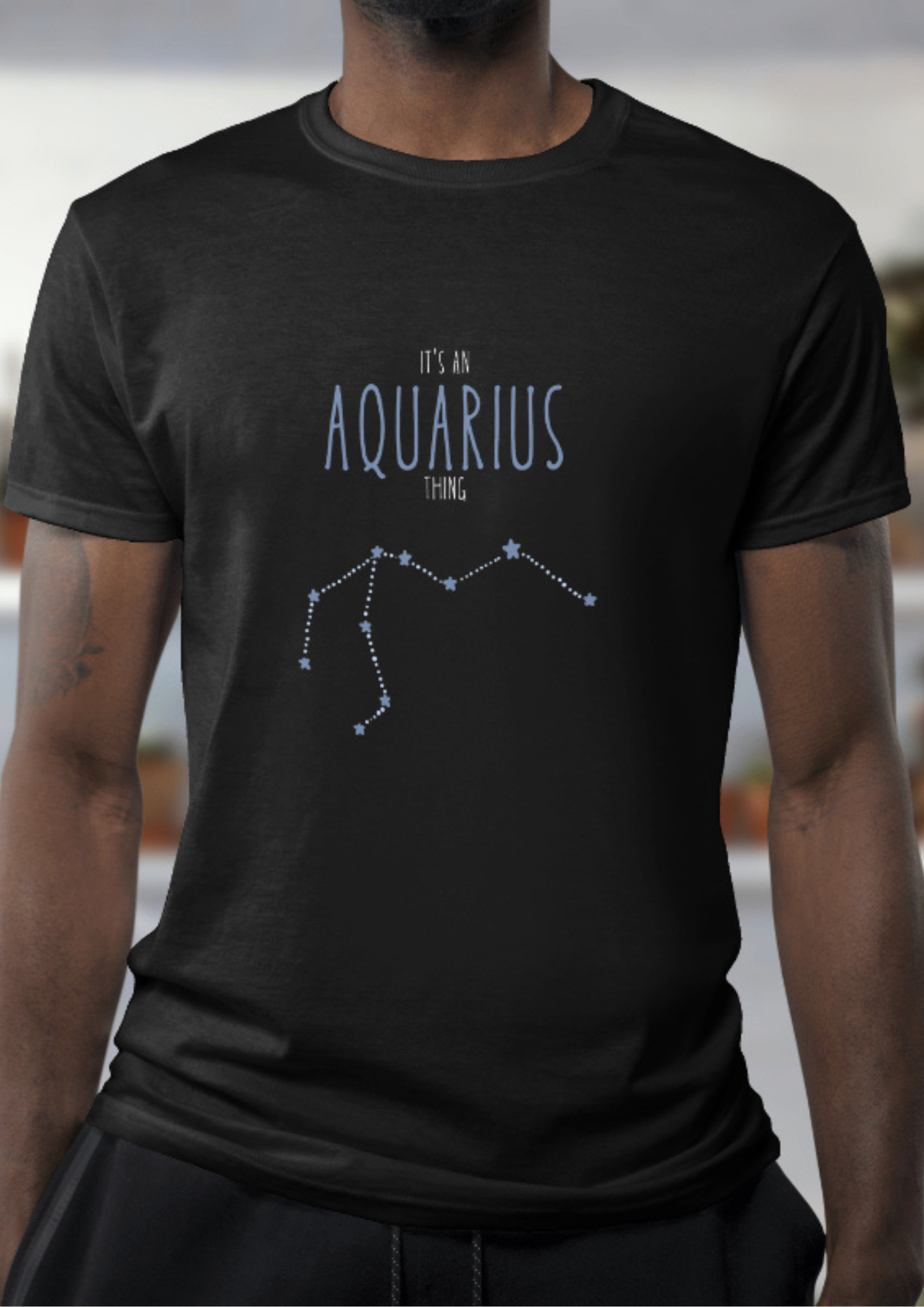 Aquarius – The Cosmic Innovator Tee (Unisex & Oversized Black T-Shirt)