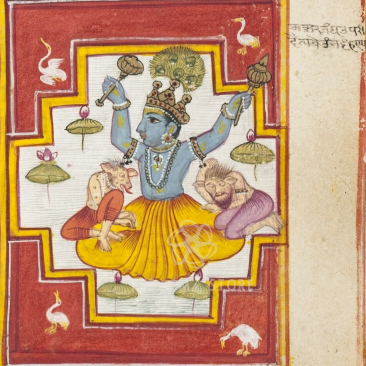 Vishnu Enthroned – The Supreme Preserver (14x14 Poster)