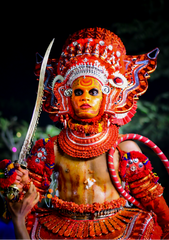 Blazing Spirit – Red Theyyam Ritual Performer (A5 Notepad)