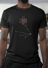 Libra – The Harmonious Starmapper (Black Zodiac Series – Unisex/Oversized T-Shirt)