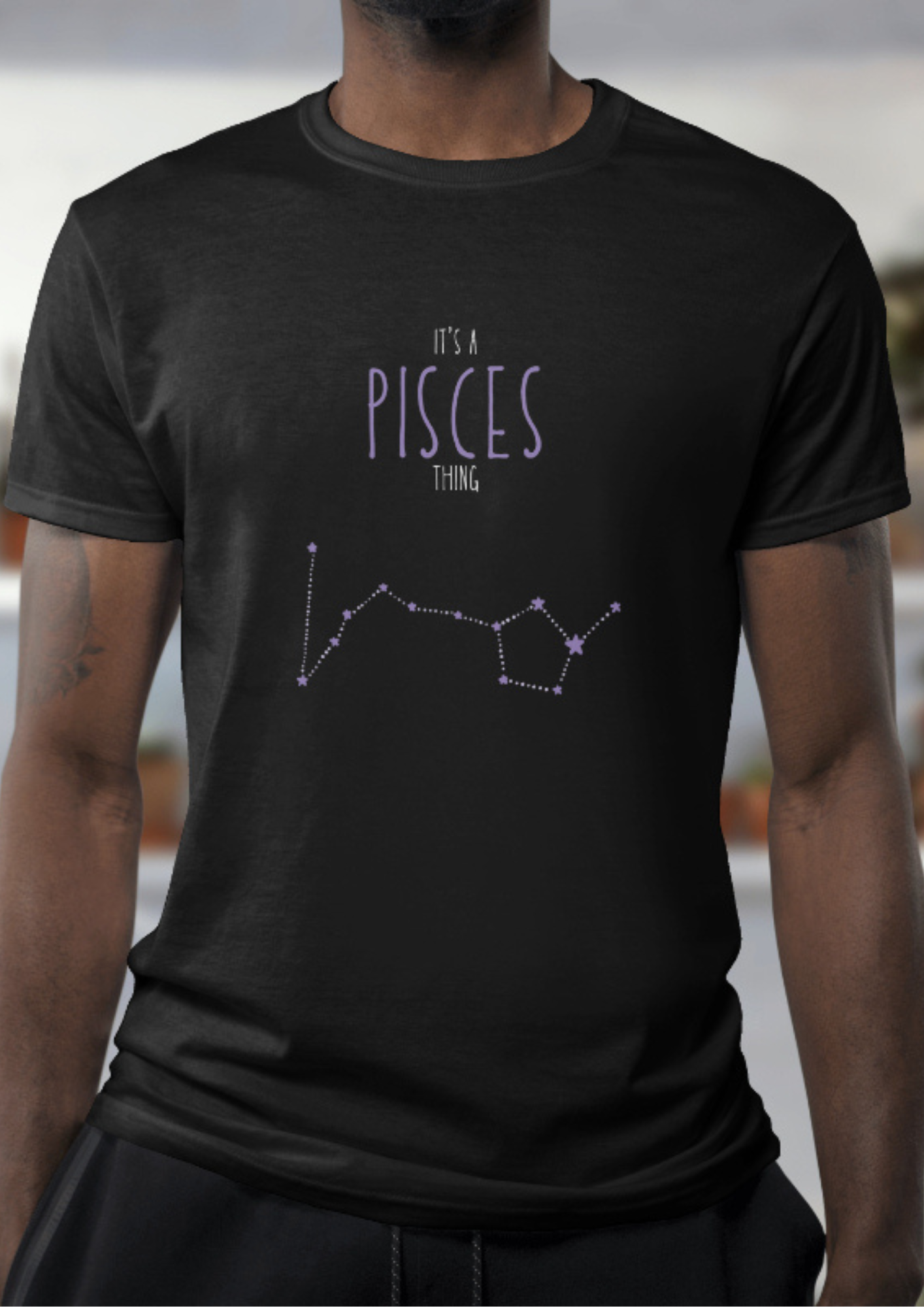 Pisces – The Dreamweaver of the Deep (Black Zodiac Series – Unisex/Oversized T-Shirt)