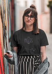Pisces – The Dreamweaver of the Deep (Black Zodiac Series – Unisex/Oversized T-Shirt)