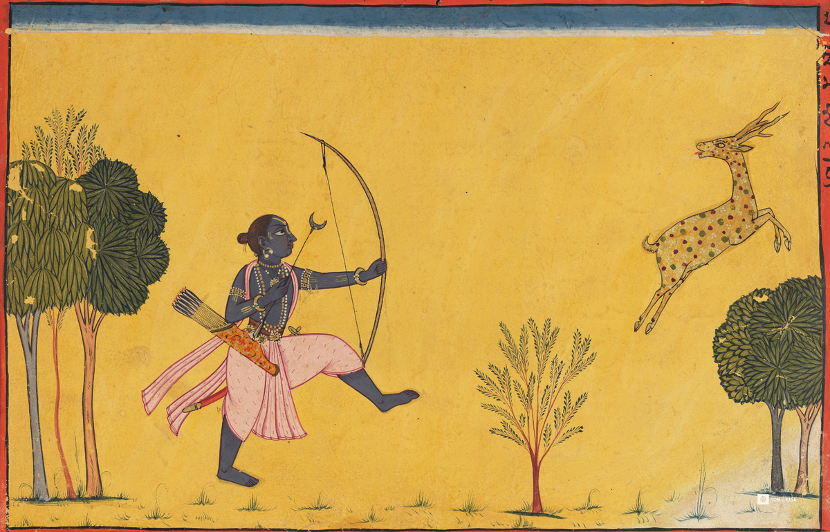 Rama Pursues the Golden Deer - Shangri Ramayana (16x24 Poster)
