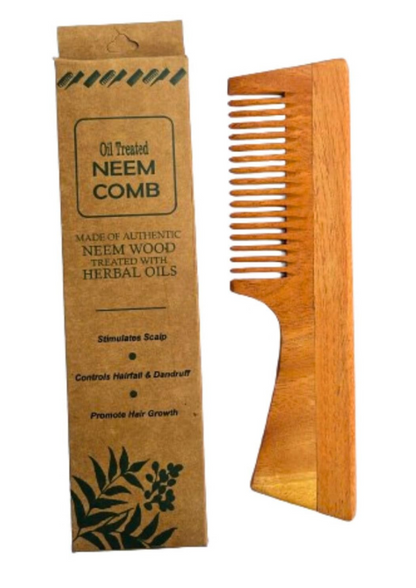 Neem Wood Comb with Handle