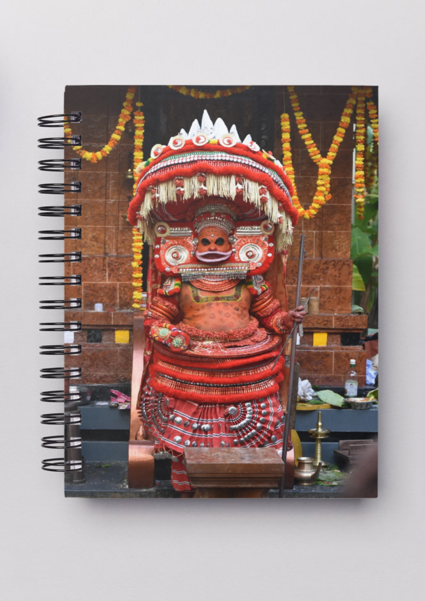 Forest Oracle – Black Theyyam Ritual Guardian (A5 Notepad)