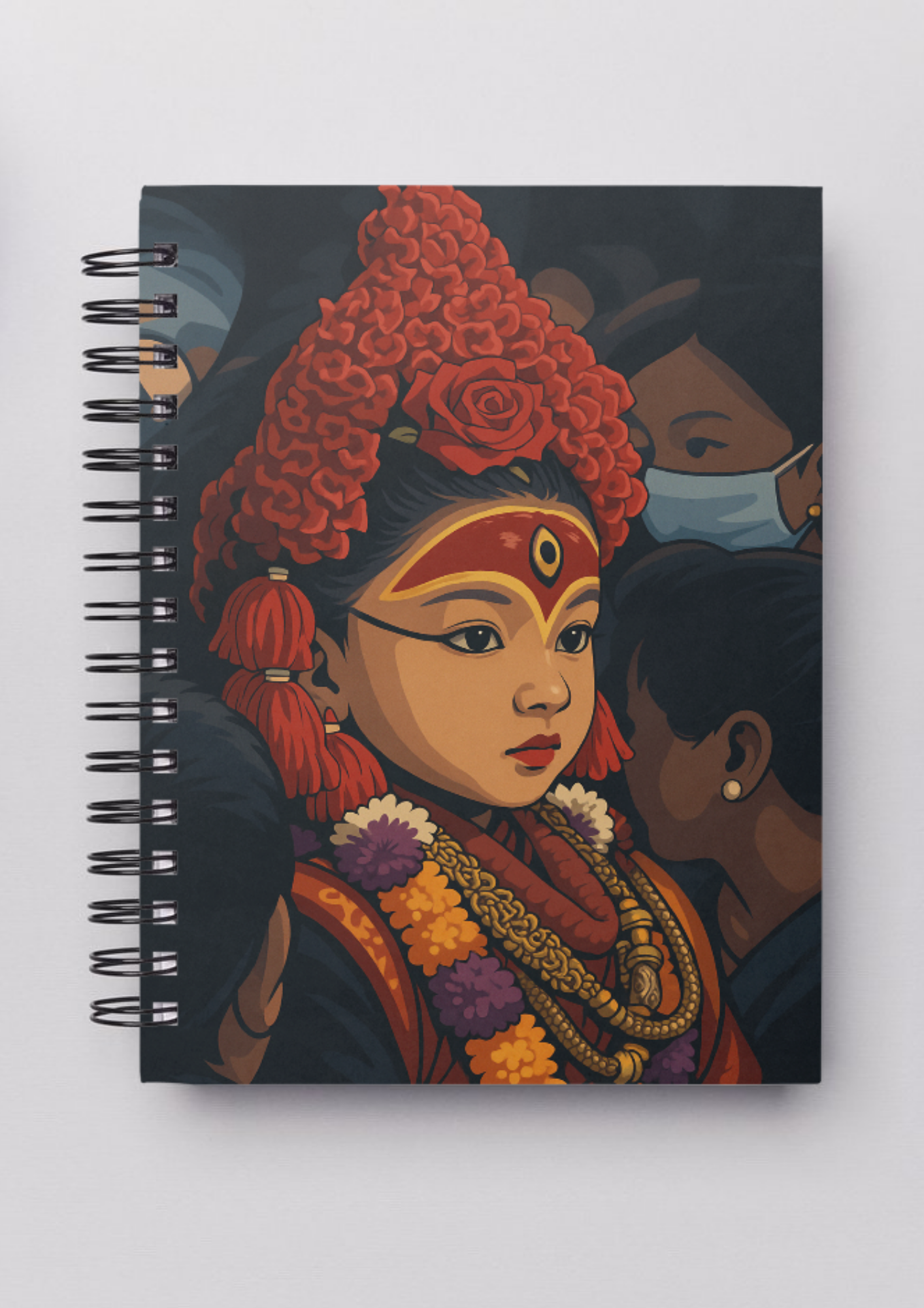 Kumari – The Living Goddess of Nepal (A5 Notepad) | Divine Grace in Ink