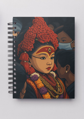 Kumari – The Living Goddess of Nepal (A5 Notepad) | Divine Grace in Ink