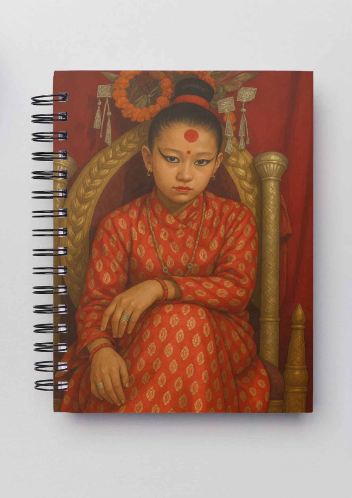 Living Goddess Kumari – Regal Stillness of the Throne (A5 Notepad)